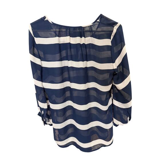 Banana Republic Navy White Stripe Scoop Neck Top Size S EUC ✨ - Picture 5 of 5